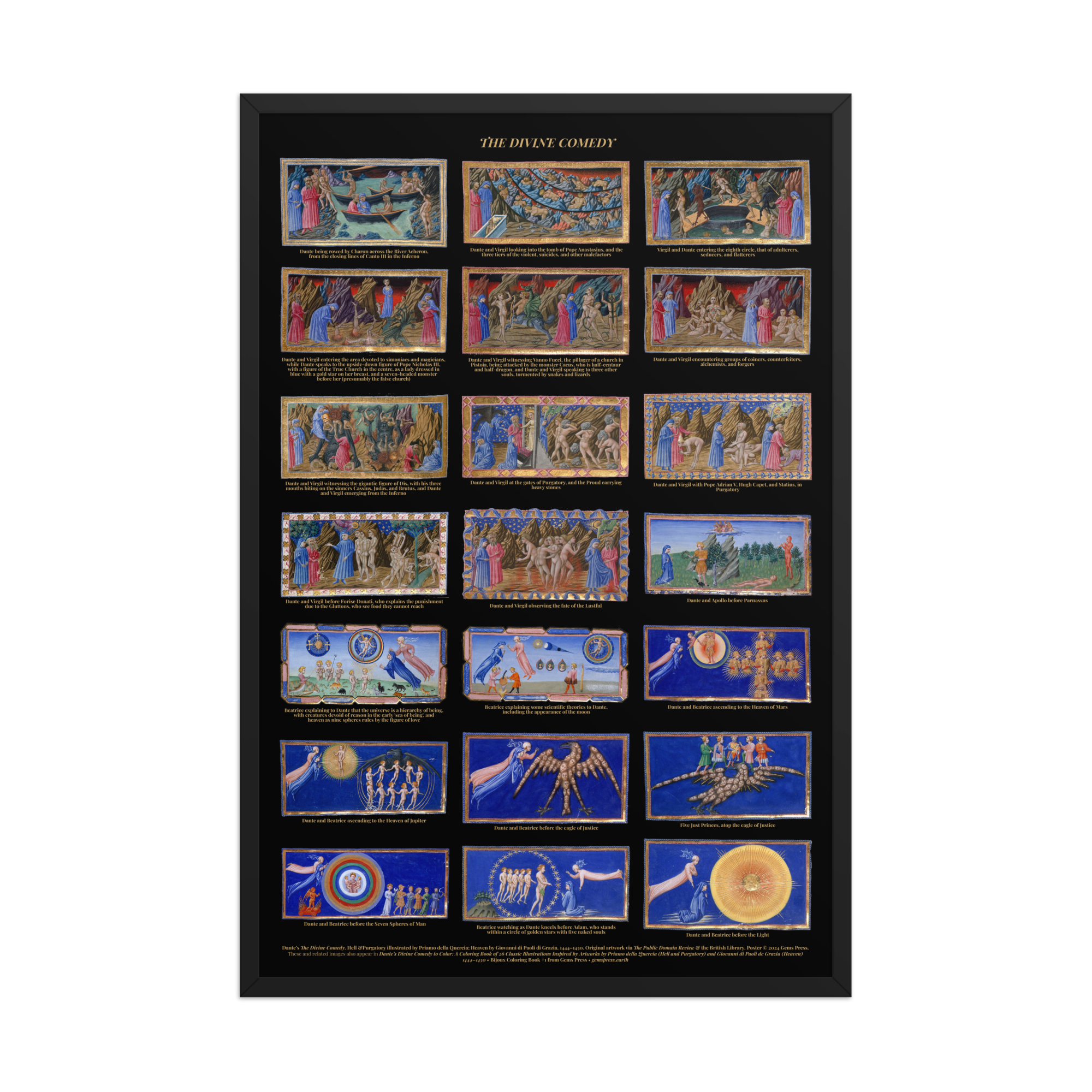 Dante's The Divine Comedy, Framed Poster 24 x 36" - Image 2