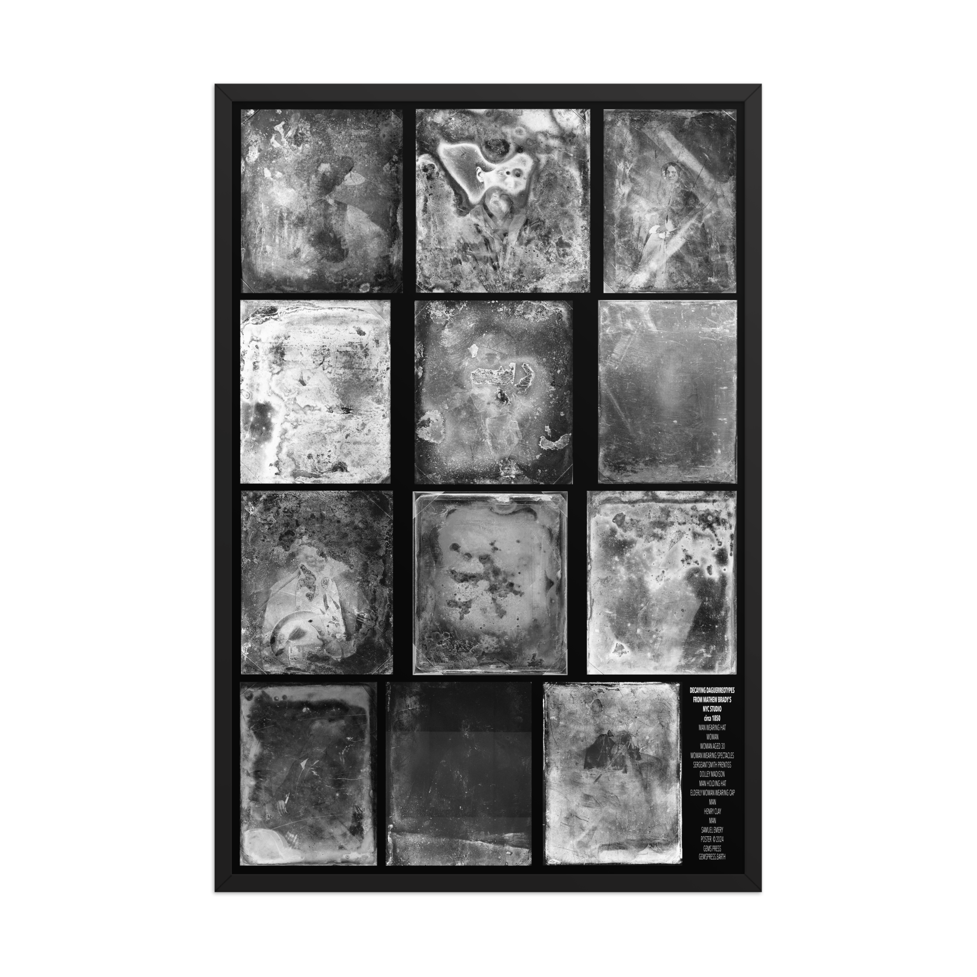 Decaying Daguerreotypes Framed Poster 24 x 36"