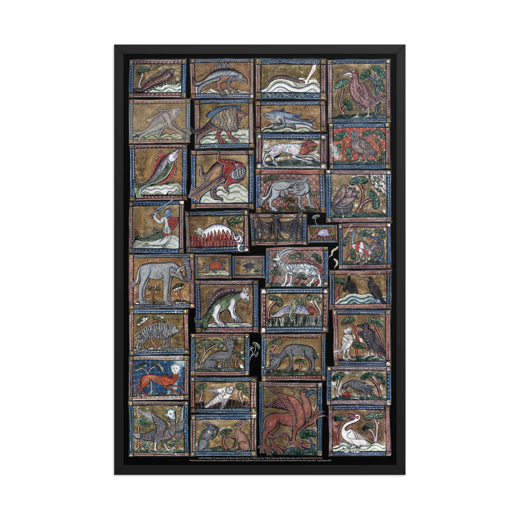 Grunty Animals Framed Poster 24 x 36"