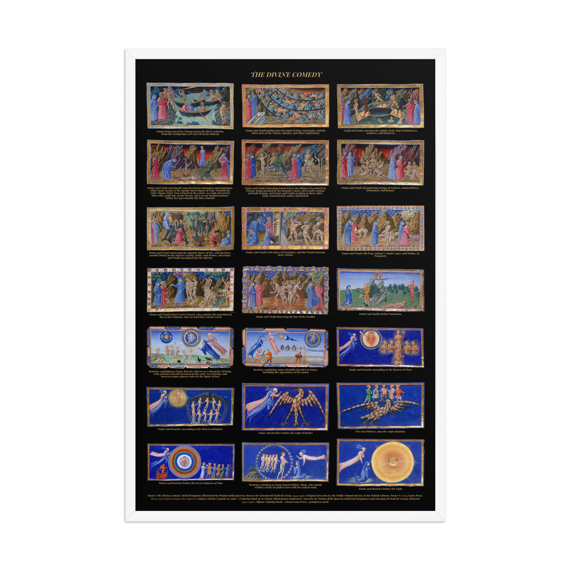 Dante's The Divine Comedy, Framed Poster 24 x 36" - Image 3