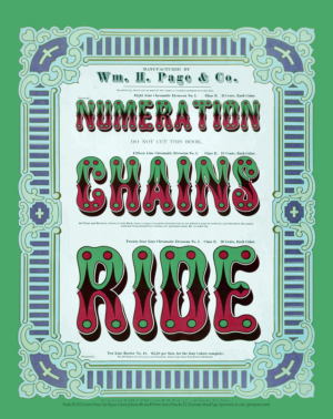 Chromatic Wood Type Specimens “Numerations Chain Ride” Poster 11 x 14″