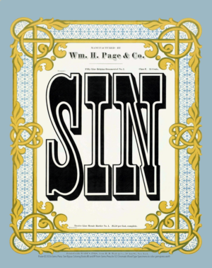 Chromatic Wood Type Specimens "Sin" Poster 11 x 14"