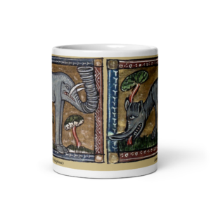 Grunty Animals Mug: Elephas (elephant) and Alches (elk)
