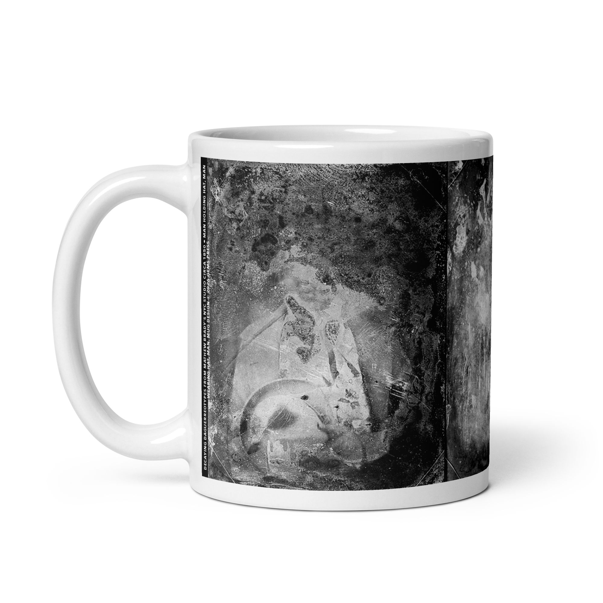 Decaying Daguerreotypes Mug: Man Wearing Hat, Man Holding Hat, Man - Image 3