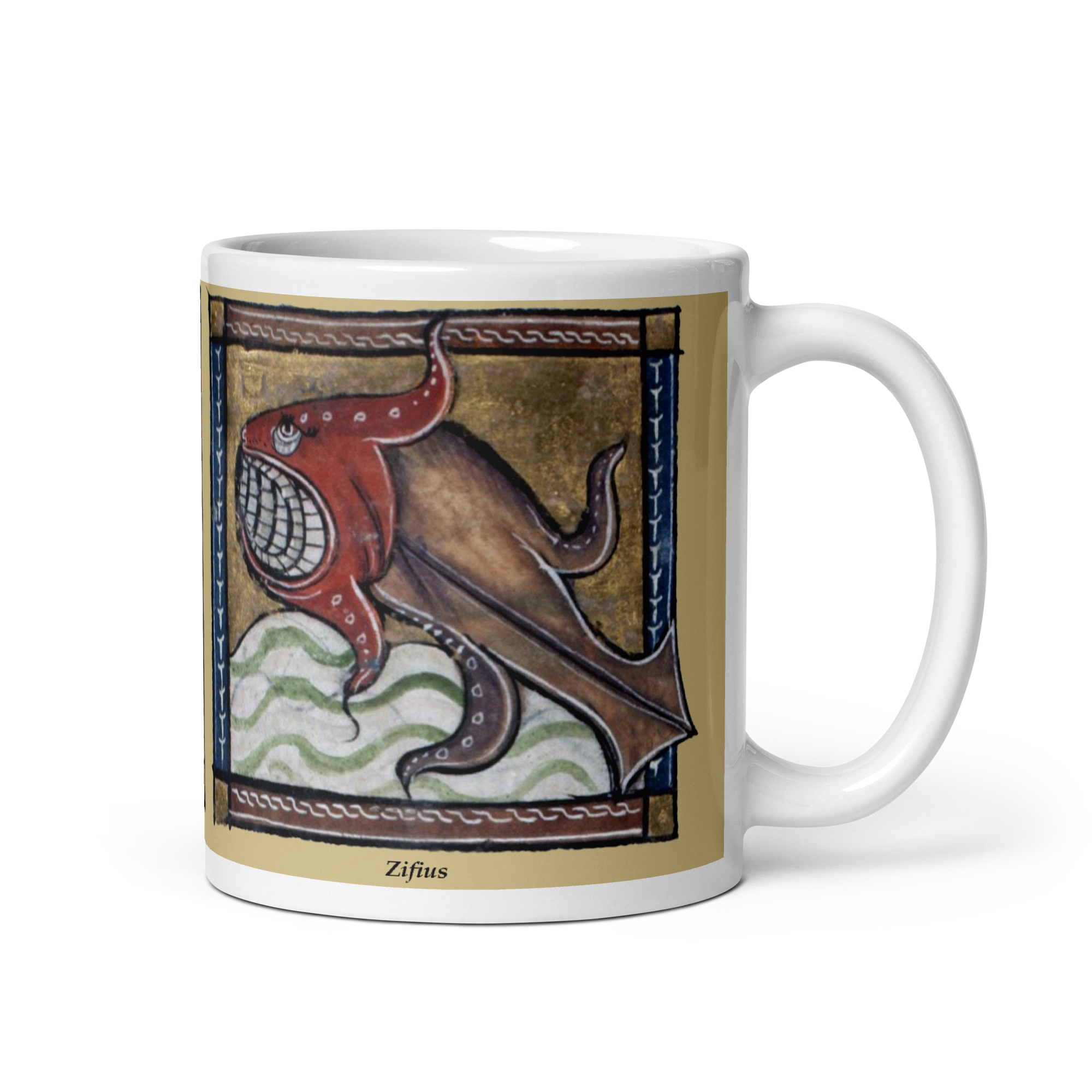 Grunty Animals Mug: Tortuca (sea turtle) and Zifius - Image 2